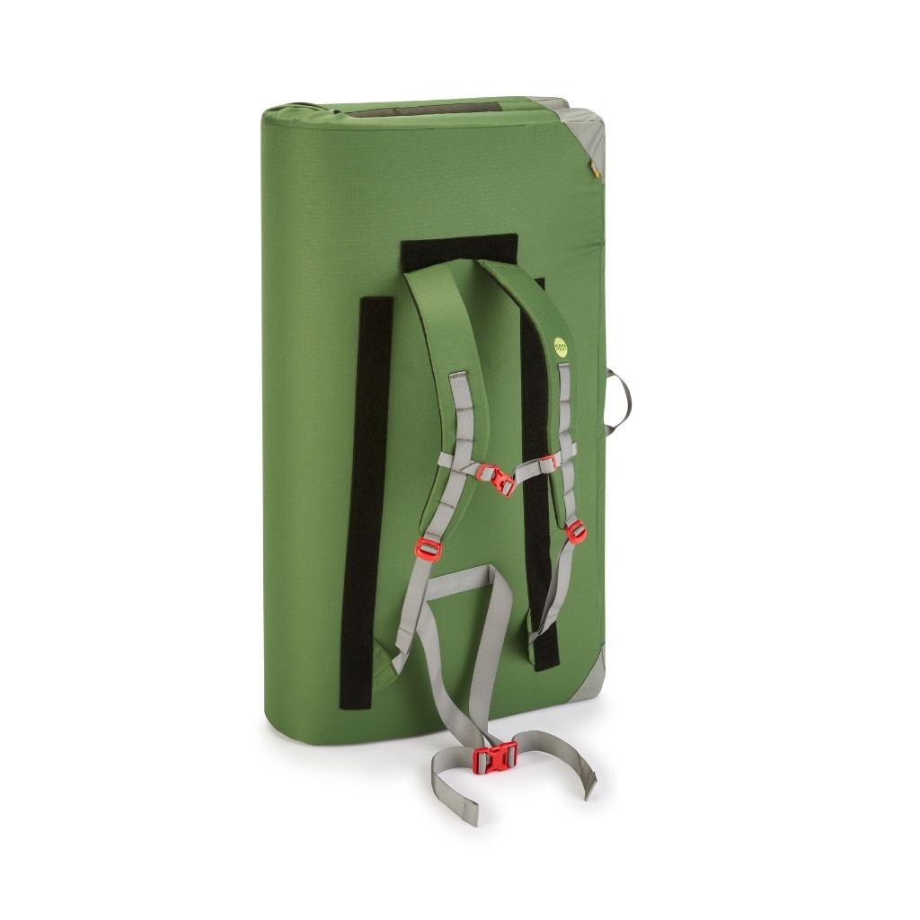 Warrior Crash Pad, Retro Stripe Green-Boulderpatja-Moon Climbing-HiRock